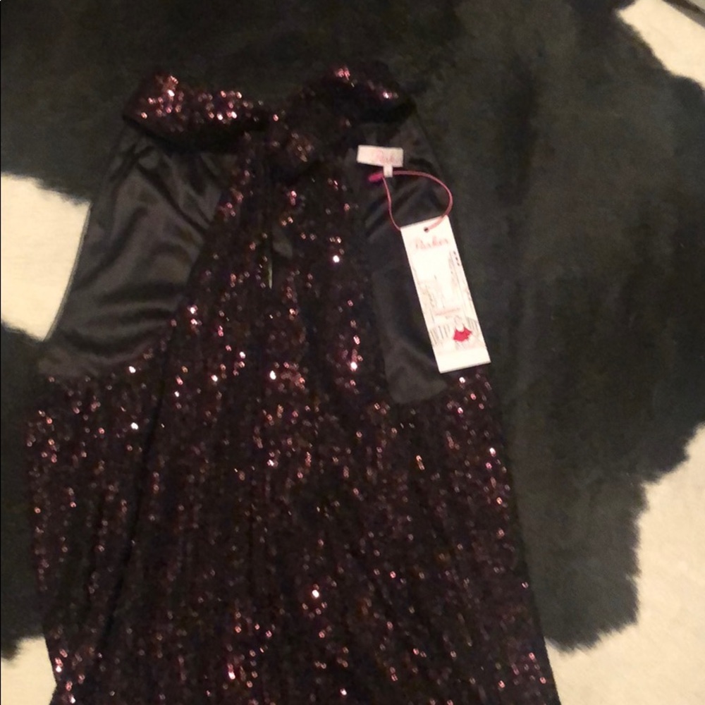 Sequined cross front tank